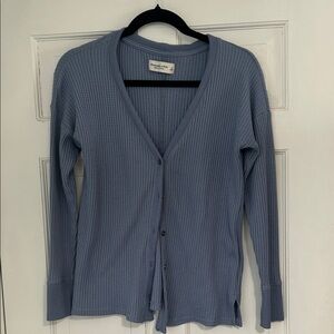 Abercrombie & Fitch Blue Ribbed Cardigan